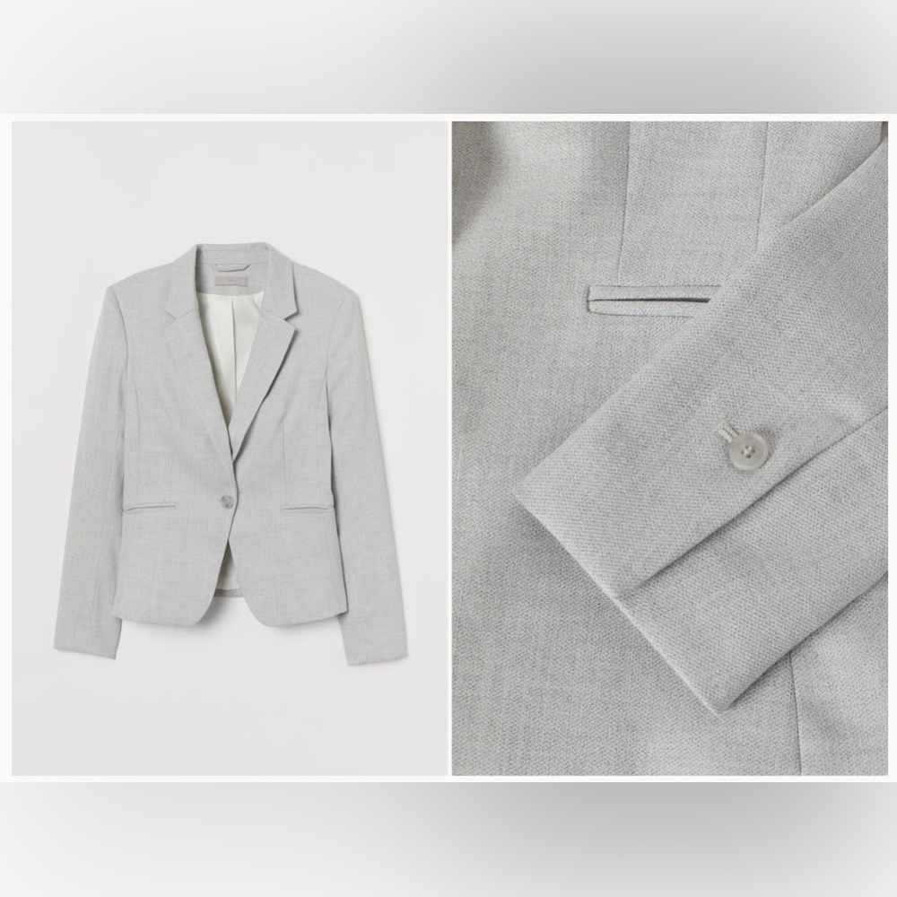Light Grey H&M Fitted Blazer